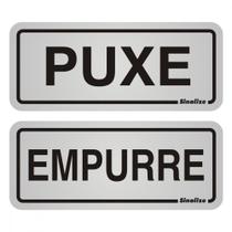 Placa Sinalizacao Aluminio 06X15 ''Puxe/Empurre'' 2 Pecas 120Ag