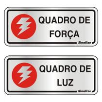 Placa Sinalizacao Aluminio 06X15 ''Quadro Forca Luz'' 2 Pecas 120Al