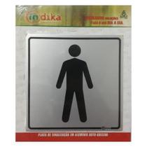 Placa Sinalização Alumínio Autoadesiva Sanitário Masculino