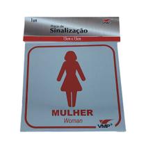 Placa sinalização alumínio Mulher 15x15 VMP