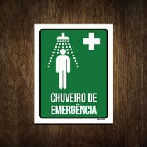 Placa Sinalização Ambiente Chuveiro Emergência 27X35
