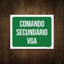 Placa Sinalização Ambiente Comando Secundário Vga 18X23