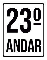 Placa Sinalização Ambiente Identificação 23º Andar 27X35