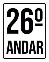 Placa Sinalização Ambiente Identificação 26º Andar 27X35