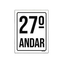 Placa Sinalização Ambiente Identificação 27º Andar 18X23