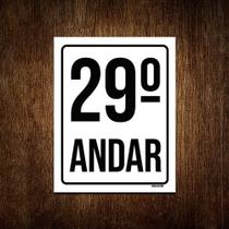 Placa Sinalização Ambiente Identificação 29º Andar 27x35