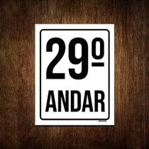 Placa Sinalização Ambiente Identificação 29º Andar 36x46