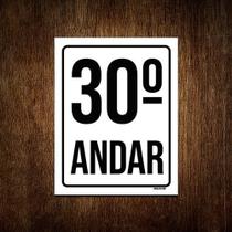 Placa Sinalização Ambiente Identificação 30º Andar 27x35