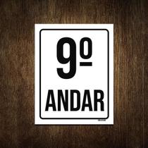 Placa Sinalização Ambiente Identificação 9º Andar 36X46