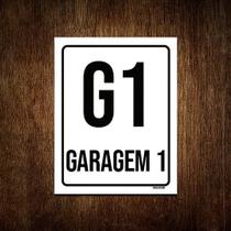 Placa Sinalização Ambiente Indicativo G1 Garagem 1 18x23