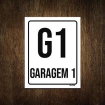 Placa Sinalização Ambiente Indicativo G1 Garagem 1 27X35