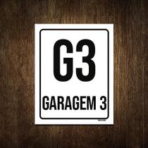 Placa Sinalização Ambiente Indicativo G3 Garagem 3 18X23
