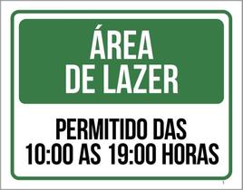 Placa Sinalização - Área De Ler Horário Permitido 18X23