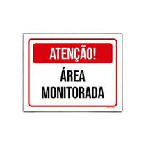 Placa Sinalização Área Monitorada 18x23cm 10un