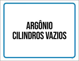 Placa Sinalização - Argônio Cilindros Vios 18X23