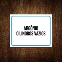 Placa Sinalização Argônio Cilindros Vios 18x23cm 5un