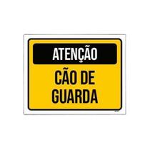 Placa Sinalização - Atenção Cão De Guarda Amar 36X46Cm