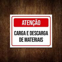 Placa Sinalização - Atenção Cartga Descarga Materiais 18X23