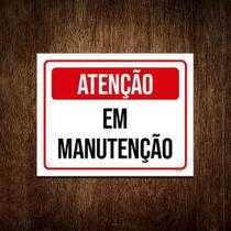 Placa Sinalização Atenção Em Manutenção 27X35