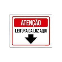 Placa Sinalização Atenção Leitura Da Luz Aqui 18x23cm 10un Placa Sinalização Atenção Leitura Da Luz Aqui 18x23cm 10un