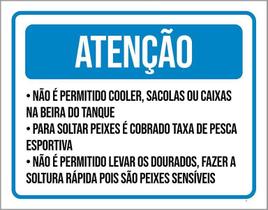 Placa Sinalização - Atenção Permitido Cooler 27X35