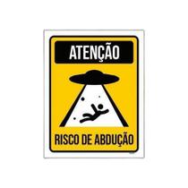 Placa Sinalização - Atenção Risco De Abdução 18X23Cm