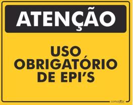 Placa Sinalização Atenção Uso Obrigatório De Epi - 25x20cm