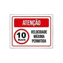 Placa Sinalização - Atenção Velocidade 10 Máxima 36X46