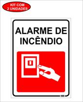 Placa Sinalização Aviso Alarme De Incêndio Pvc 20x15cm