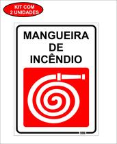 Placa Sinalização Aviso Mangueira De Incêndio Pvc 20x15cm