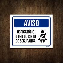 Placa Sinalização Aviso Obrigatório Cinto De Segurança 27X35