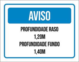 Placa Sinalização - Aviso Raso 1,20 M Fundo 1,40 M 27X35