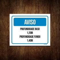 Placa Sinalização - Aviso Raso 1,20 M Fundo 1,40 M 36X46