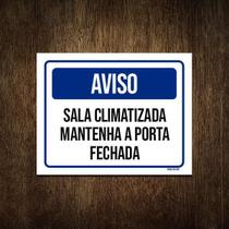 Placa Sinalização - Aviso Sala Climatizada 18X23