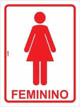 Placa Sinalização Aviso Sanitário Banheiro Feminino Mulher WC - Look Placas de Sinalização