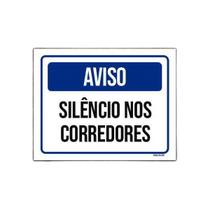 Placa Sinalização - Aviso Silêncio Nos Corredores 36X46
