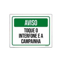 Placa Sinalização - Aviso Toque Interfone Campainha 36X46