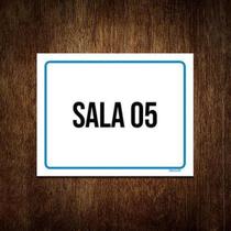 Placa Sinalização Azul Sala 5 36X46