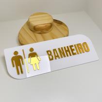 Placa sinalização banheiro acrílico espelhado Placa sinalização banheiro acrílico espelhado
