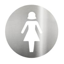 Placa Sinalizacao Banheiro Em Inox Mulher Feminino