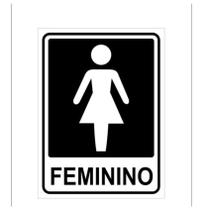 Placa Sinalização Banheiro Feminino Masculino Sanitário UV