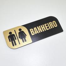 Placa sinalização banheiro MDF Preto e dourado premium Placa sinalização banheiro MDF Preto e dourado premium