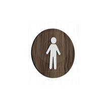Placa Sinalização Banheiro Sanitário Madeira Homem Masculino