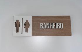 Placa sinalização Banheiro Unissex Masculino e Feminino em mdf Placa sinalização Banheiro Unissex Masculino e Feminino em mdf