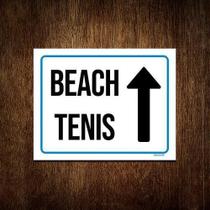Placa Sinalização - Beach Tenis Seta 27X35