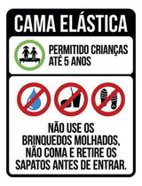 Placa Sinalização - Cama Elástica Regras De Uso 18X23 Placa Sinalização - Cama Elástica Regras De Uso 18X23