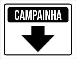 Placa Sinalização - Campainha Branca Seta 36X46