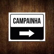 Placa Sinalização Campainha Lado Direito 18X23