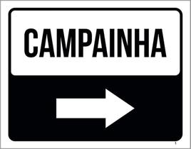 Placa Sinalização Campainha Lado Direito 36X46