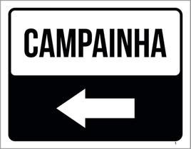 Placa Sinalização Campainha Lado Esquerdo 18X23